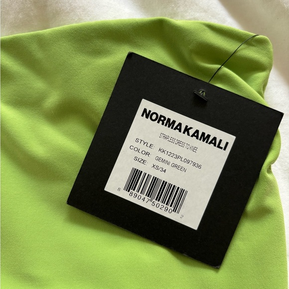 NWT Norma Kamali Strapless Dress in Gemini Green XS - Picture 4 of 6